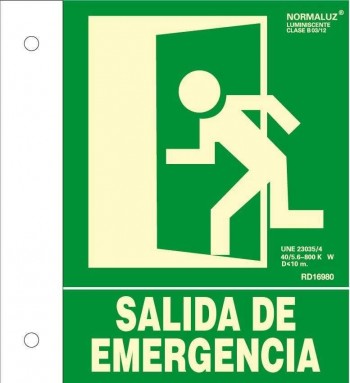 SEÑAL LUM. BANDEROLA SALIDA EMERGENCIA 22.4X30 RD16080