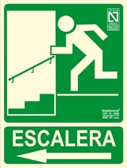SEÑAL LUM. ESCALERA+FLECHA IZQ. ESC. B 22,4X30(RD14141)