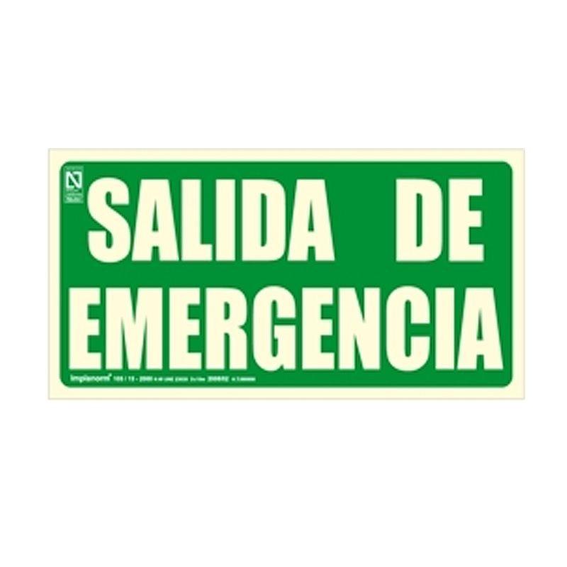 SEÑAL LUM. EVACUACION SALIDA EMERG. 15X30 RD13106