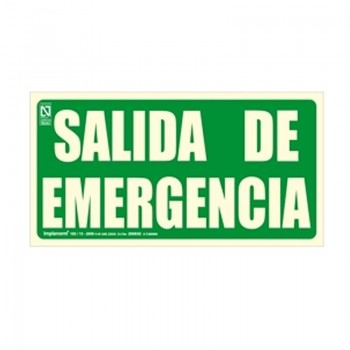 SEÑAL LUM. EVACUACION SALIDA EMERG. 15X30 RD13106