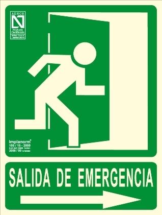 SEÑAL LUM. SALIDA EMERG.+FLECHA DCHA. 22,4X30 RD14190