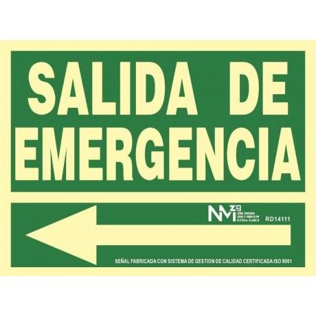 SEÑAL LUM. SALIDA EMERG+FLECHA IZQ. 42X30 RD1511