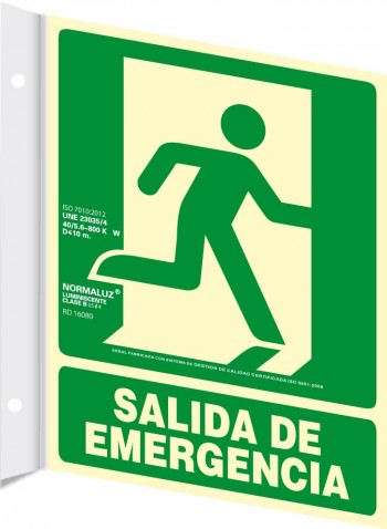 SEÑAL LUM. SALIDA EMERGENCIA 22,4X22,4 RD1020