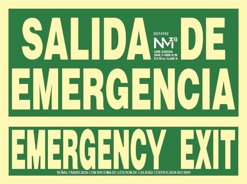 SEÑAL LUM. SALIDA EMERGENCIA -EMERGENCY RD14102