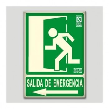 SEÑAL LUM. SALIDA EMERGENCIA IZQ. 22,4X30 RD1481