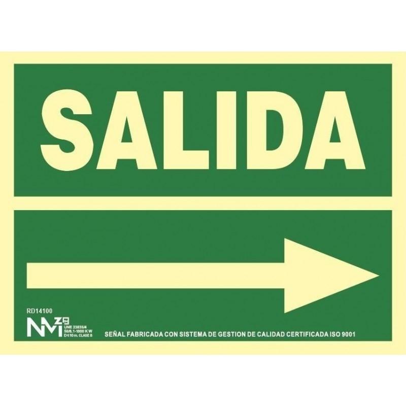 SEÑAL LUM. SALIDA+FLECHA DCHA. 42X30 RD1500