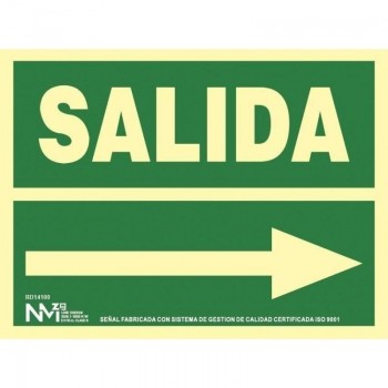 SEÑAL LUM. SALIDA+FLECHA DCHA. 42X30 RD1500