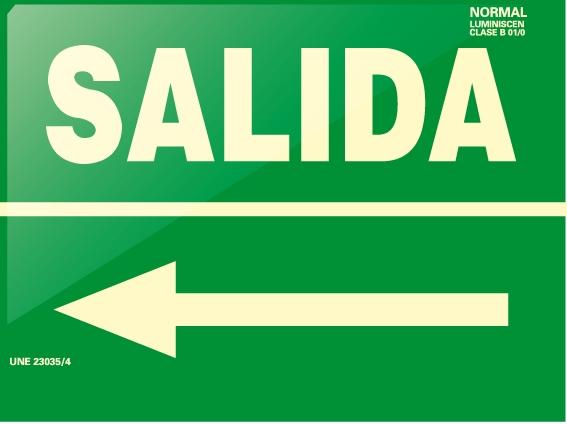 SEÑAL LUM. SALIDA+FLECHA IZQ. 42X30 RD1501