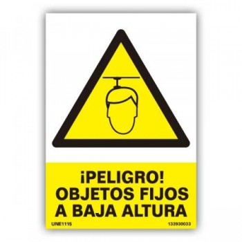 SEÑAL PELIGRO OBJETOS A BAJA ALTURA 21X30 RD30033