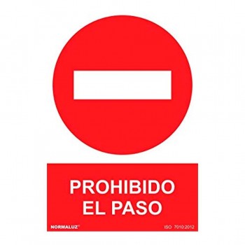 SEÑAL PROHIBIDO EL PASO 21X30 RD40017