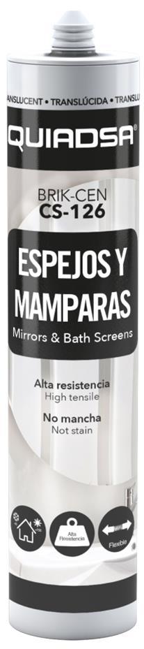 SILICONA ESPEJOS CS-126 TRANSLUCIDA 280ML.
