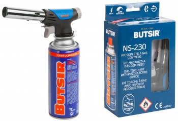 (AGOTADO) SOPLETE GAS C/PIEZO + CARTUCHO NS230 KIT