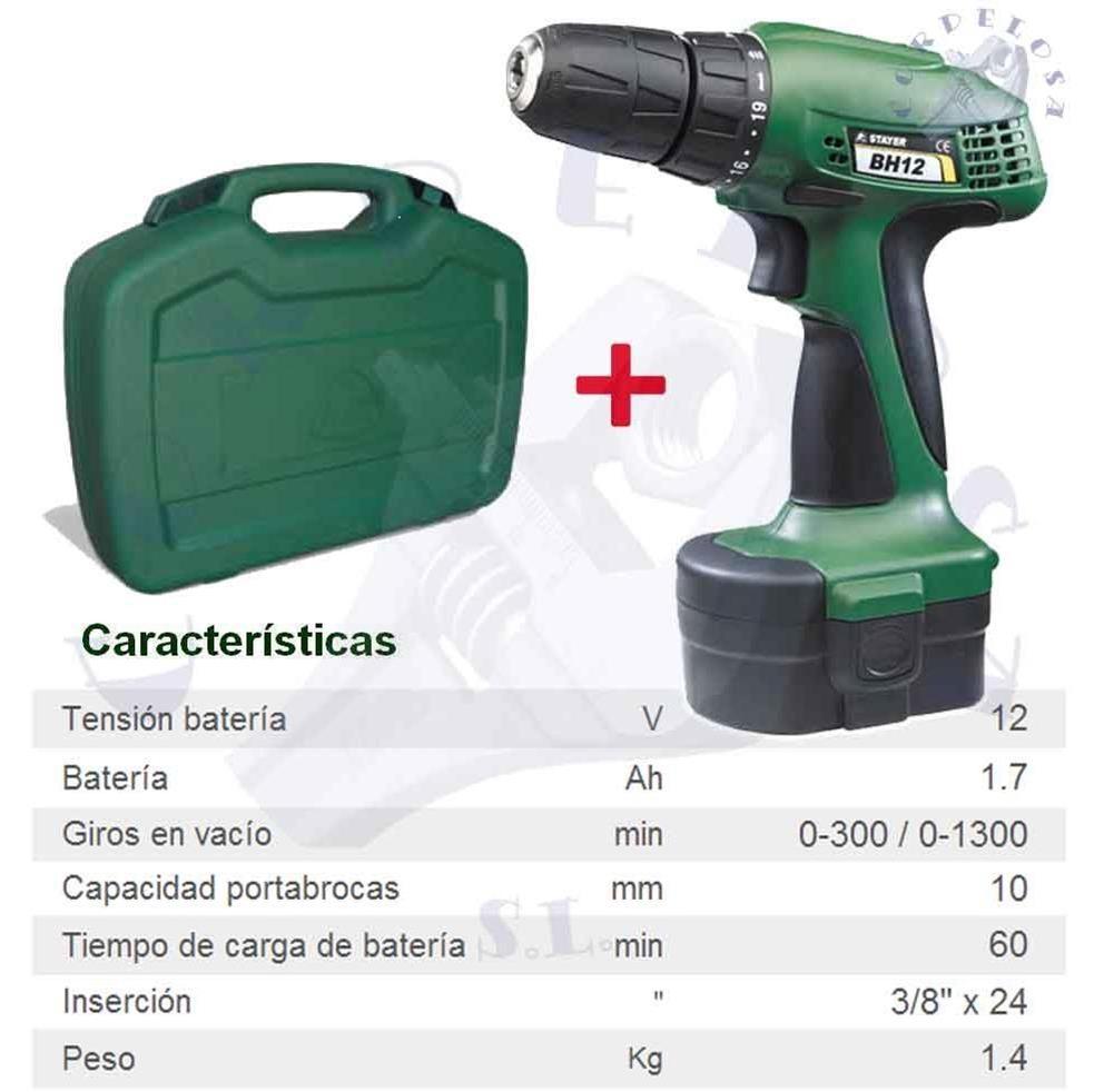 STAYER TALADRO ATORNILLAR BATERIA BH12K