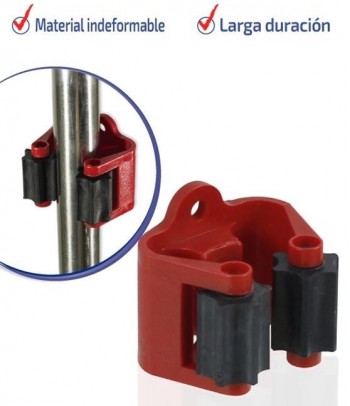 SUJETAESCOBAS ADHESIVO FARPLAS ROJO