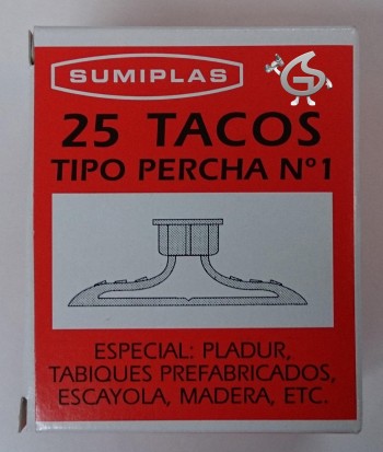 TACO PERCHA Nº 1   CAJA DE 25UDS.