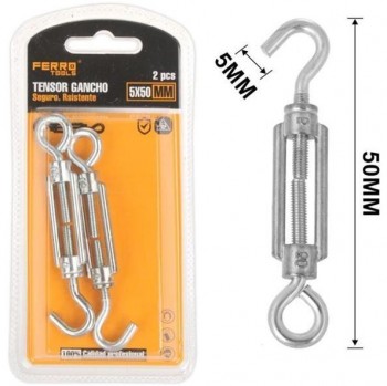 TENSOR OJO Y GANCO 5X50 BL. DE 2UDS.