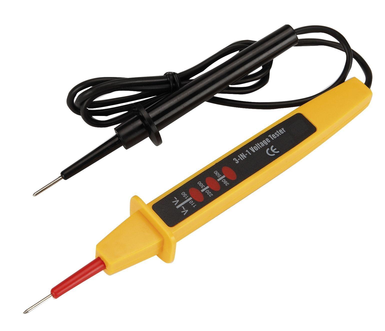 TESTER DE VOLTAJE LUMINOSO 3 LEDS 110-220-380V