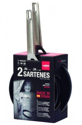PACK 2 SARTENES VALIRA  AIRE INDUCC 20 + 24 CM.(46PR/01)