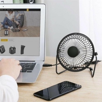 VENTILADOR USB MESA  4"  metal color