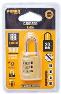 (agotado) CANDADO COMBINACION LATON FERRO 20MM. 00540