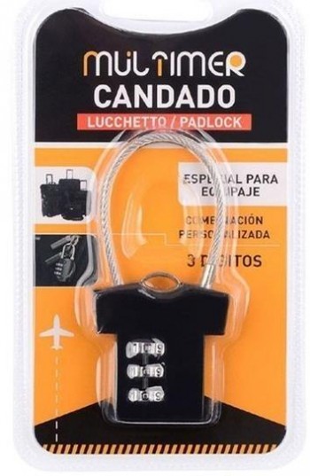 CANDADO HILO ACERO COMBINACION  3D MULTIMER